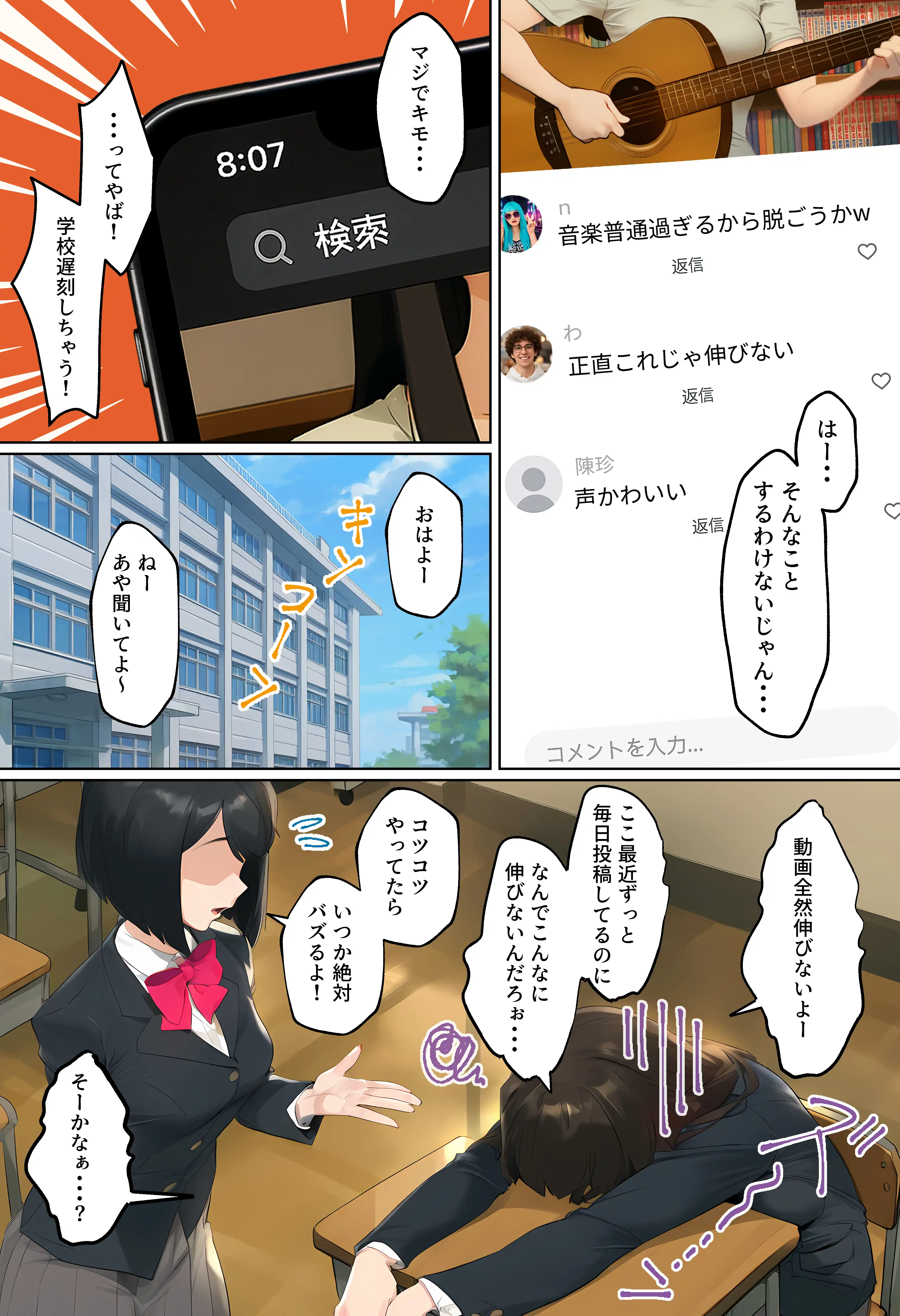 『【裏実話】承認欲求に負けた歌好き陰キャkana.（18）、エロ垢転生で担任に身バレ→人生終了のお知らせ?（＾o＾）/www』（作：実話本舗）の試し読み画像9