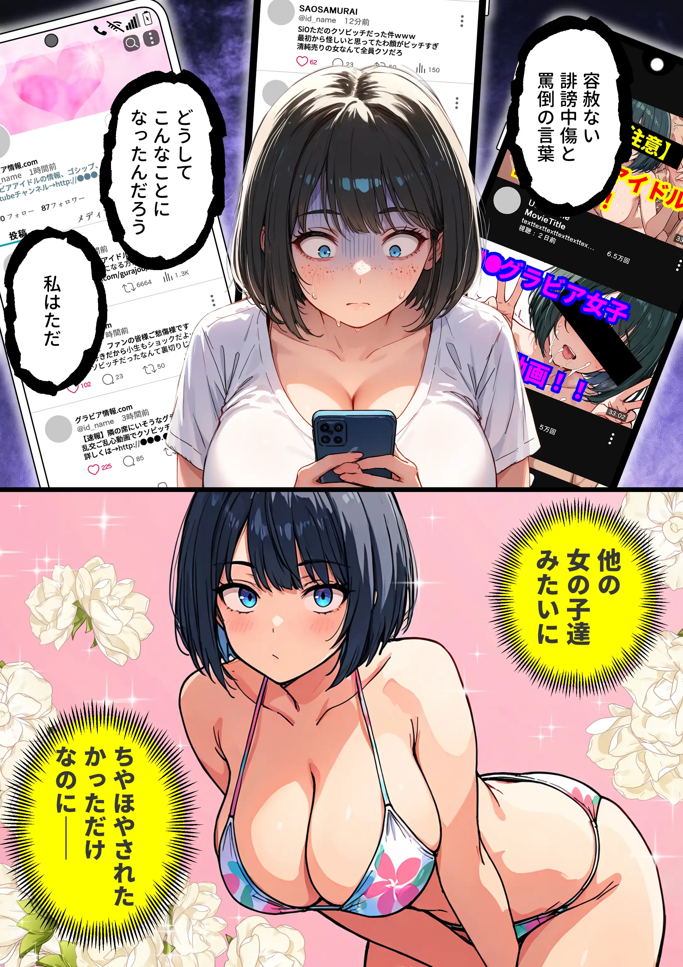 『 【炎上】モサオタ系ブス女子がグラビアアイドルになってクソビッチ本性バレ！ガチセックス動画流出してみんなのオカズになり果てるwww』（作：テンプラきのこ）の試し読み画像2