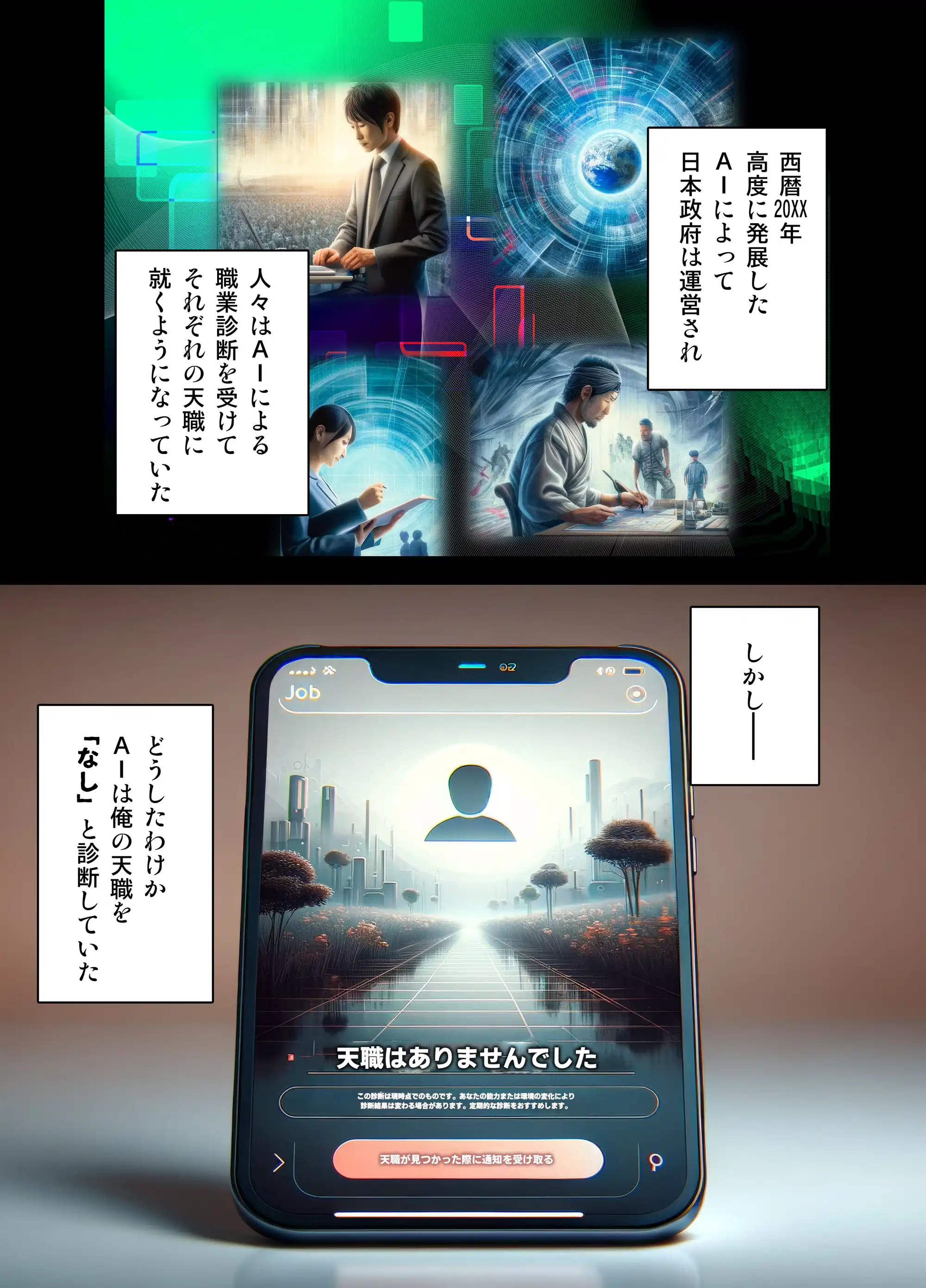 『黒ギャルAV女優100人と結婚する話 -AI職業診断を受けたら、あなたの天職は黒ギャルAV専門男優！？-』（作：アルセノテリス）の試し読み画像2