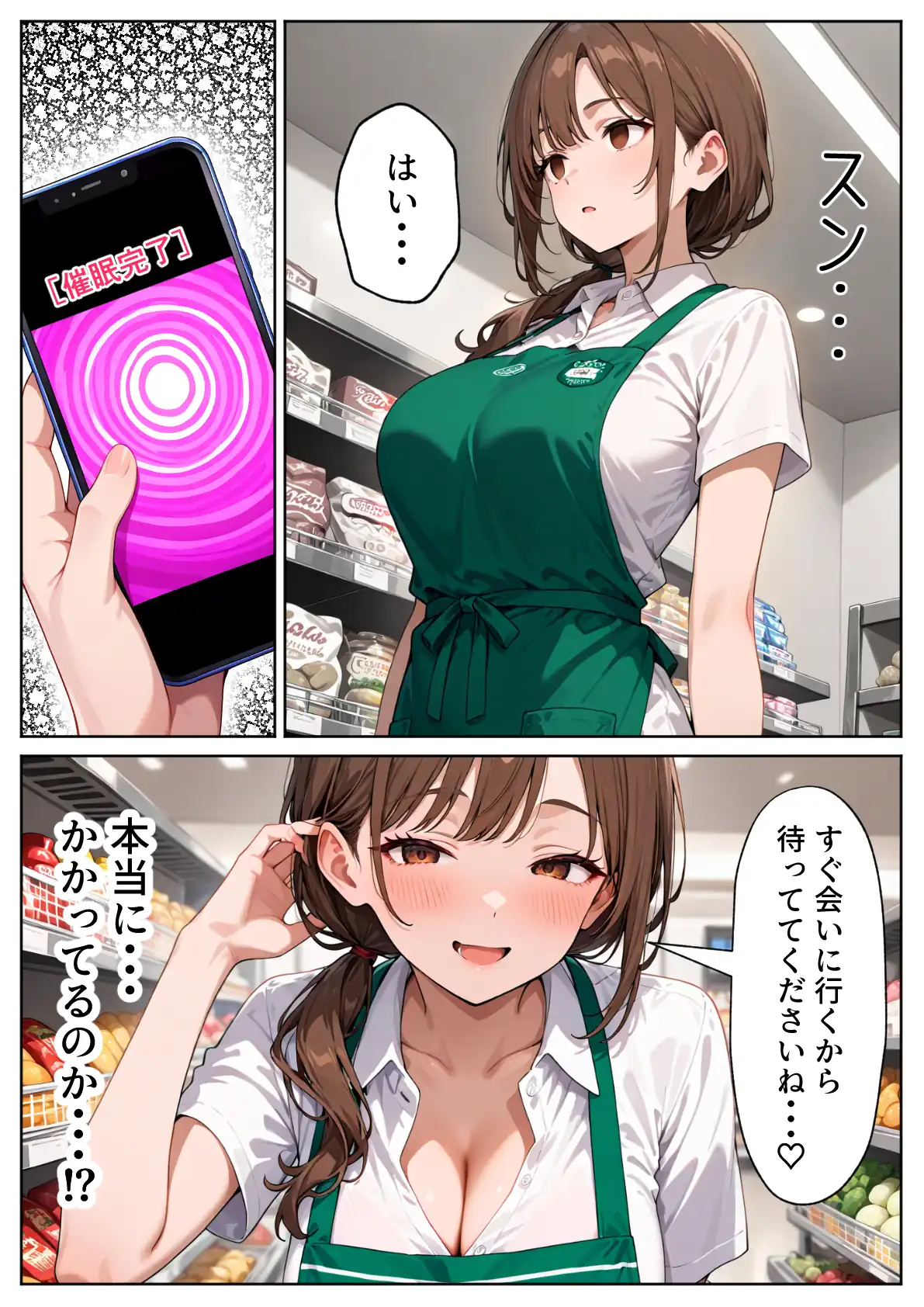 『スーパーの人妻がエロすぎて催●アプリで寝取りました』（作：ぱにぱに）の試し読み画像8